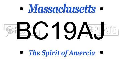 BC19AJ Massachusetts License Plate