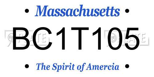 BC1T105 Massachusetts License Plate