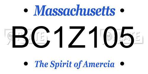 BC1Z105 Massachusetts License Plate