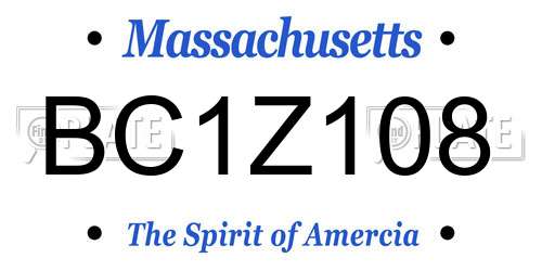 BC1Z108 Massachusetts License Plate