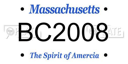 BC2008 Massachusetts License Plate