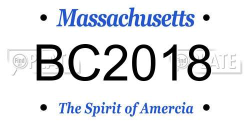 BC2018 Massachusetts License Plate
