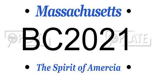 BC2021 Massachusetts License Plate