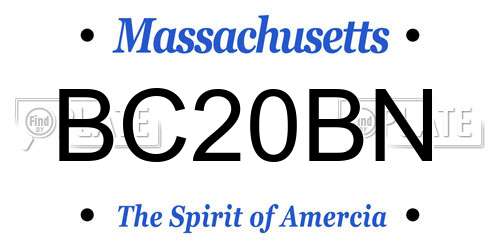 BC20BN Massachusetts License Plate