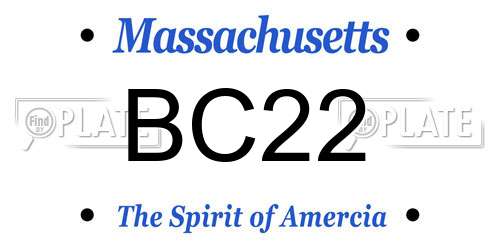 BC22 Massachusetts License Plate