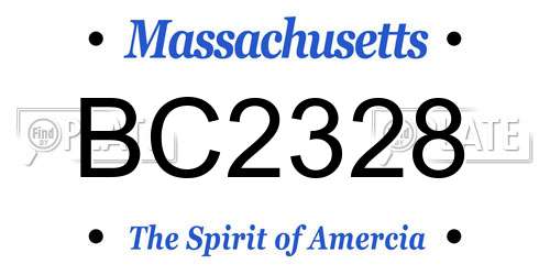 BC2328 Massachusetts License Plate