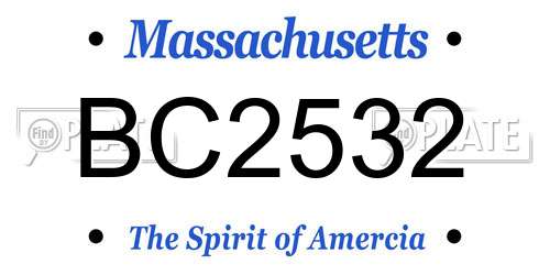 BC2532 Massachusetts License Plate