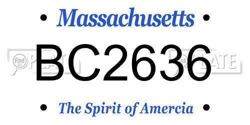 BC2636 Massachusetts License Plate