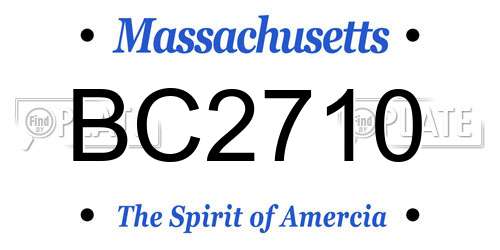 BC2710 Massachusetts License Plate