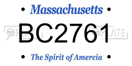 BC2761 Massachusetts License Plate