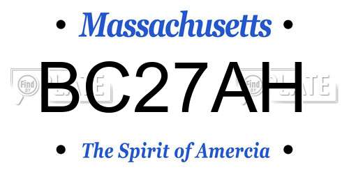 BC27AH Massachusetts License Plate