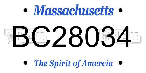 BC28034 Massachusetts License Plate
