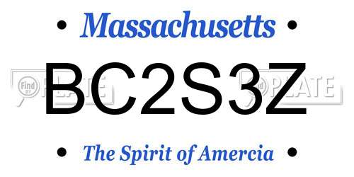 BC2S3Z Massachusetts License Plate
