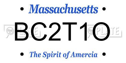 BC2T1O Massachusetts License Plate