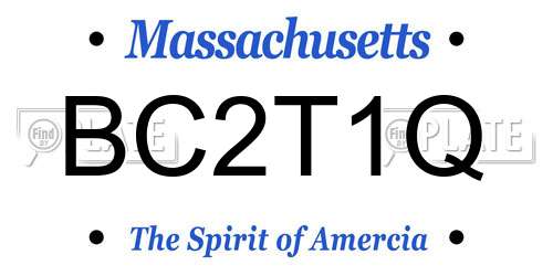 BC2T1Q Massachusetts License Plate