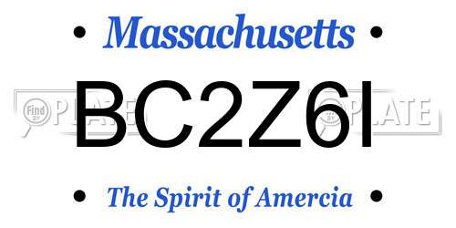 BC2Z6I Massachusetts License Plate