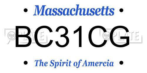 BC31CG Massachusetts License Plate