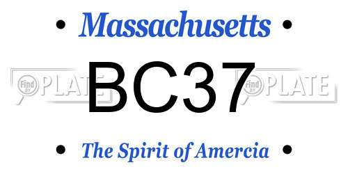 BC37 Massachusetts License Plate