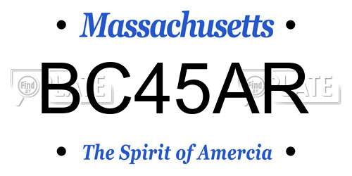 BC45AR Massachusetts License Plate