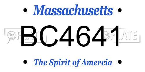 BC4641 Massachusetts License Plate