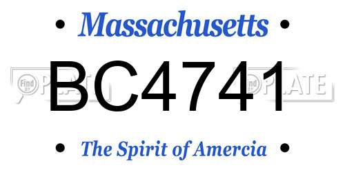 BC4741 Massachusetts License Plate