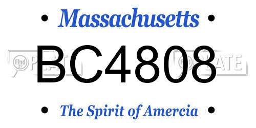 BC4808 Massachusetts License Plate