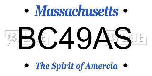 BC49AS Massachusetts License Plate