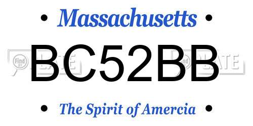 BC52BB Massachusetts License Plate