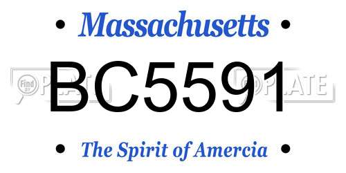 BC5591 Massachusetts License Plate