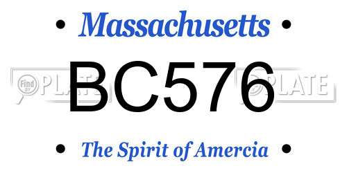 BC576 Massachusetts License Plate