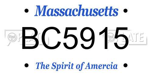 BC5915 Massachusetts License Plate