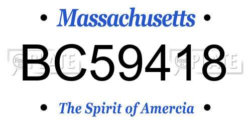 BC59418 Massachusetts License Plate