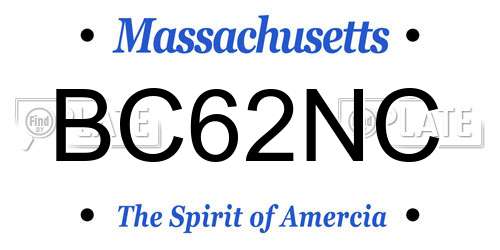 BC62NC Massachusetts License Plate