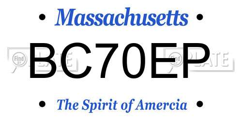 BC70EP Massachusetts License Plate