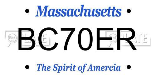 BC70ER Massachusetts License Plate