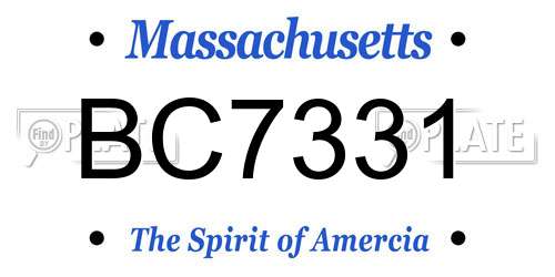 BC7331 Massachusetts License Plate