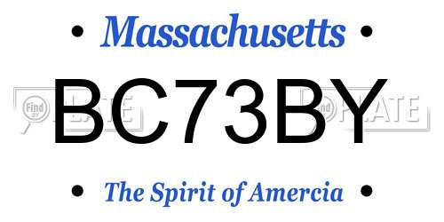 BC73BY Massachusetts License Plate