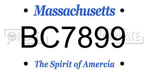 BC7899 Massachusetts License Plate