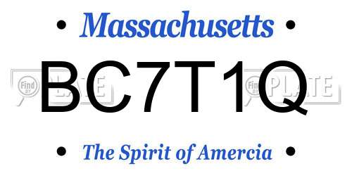 BC7T1Q Massachusetts License Plate