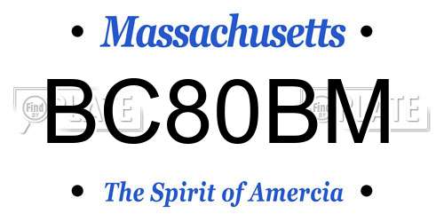 BC80BM Massachusetts License Plate