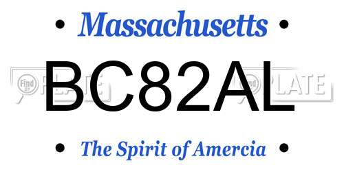 BC82AL Massachusetts License Plate
