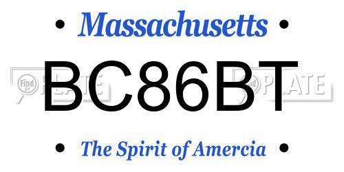 BC86BT Massachusetts License Plate