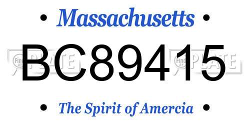 BC89415 Massachusetts License Plate