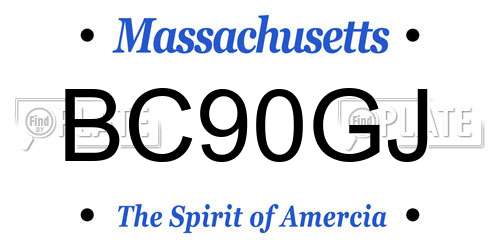 BC90GJ Massachusetts License Plate