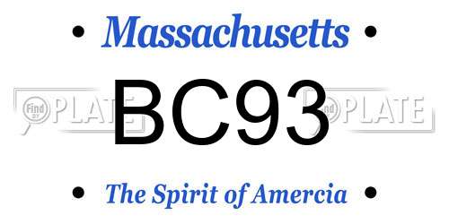 BC93 Massachusetts License Plate
