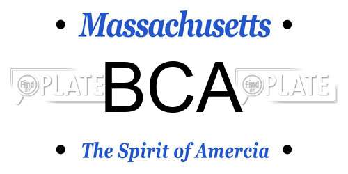 BCA Massachusetts License Plate