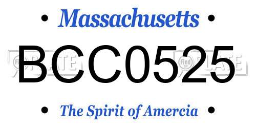 BCC0525 Massachusetts License Plate