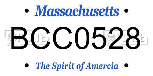 BCC0528 Massachusetts License Plate