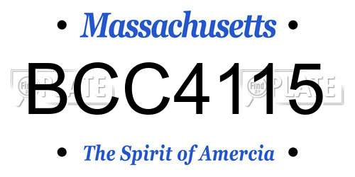 BCC4115 Massachusetts License Plate
