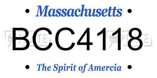 BCC4118 Massachusetts License Plate
